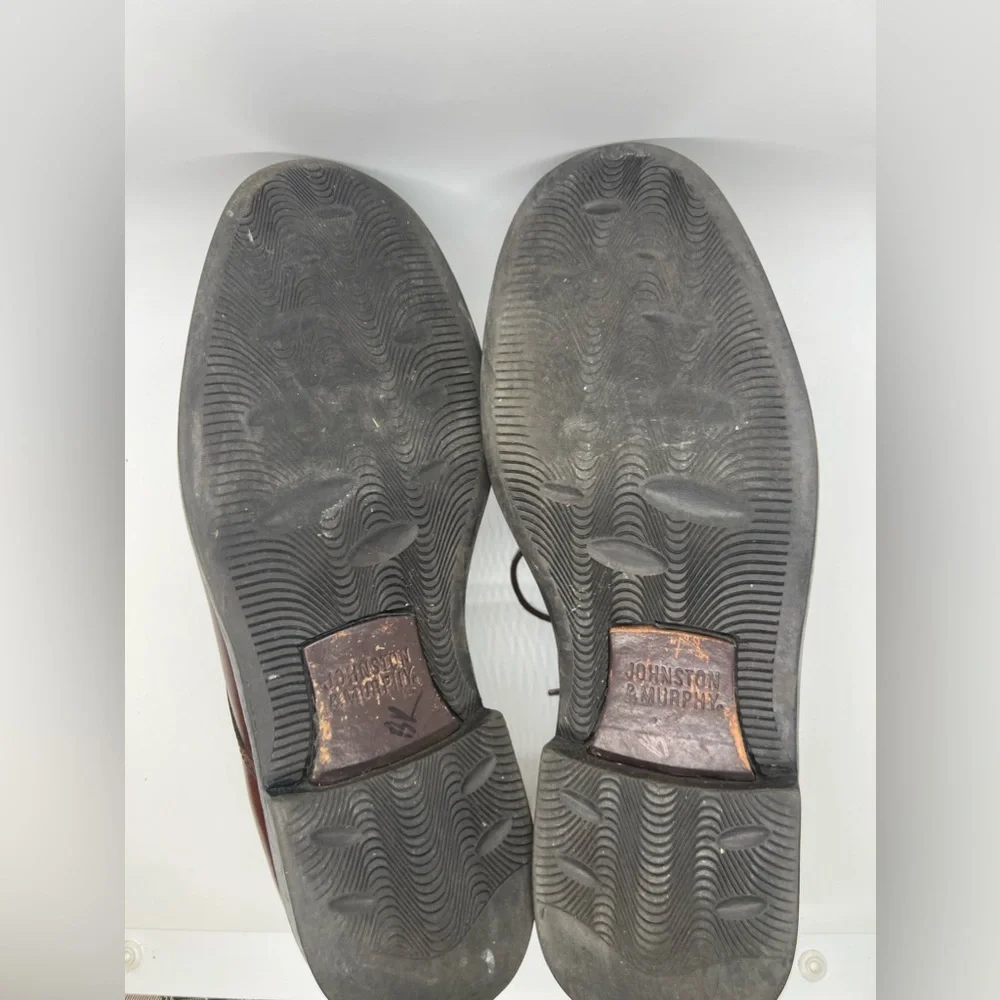 Johnston and Murphy Brown Leather Dress Shoes Oxfords Lace‎ Up Sz 9.5 Wide